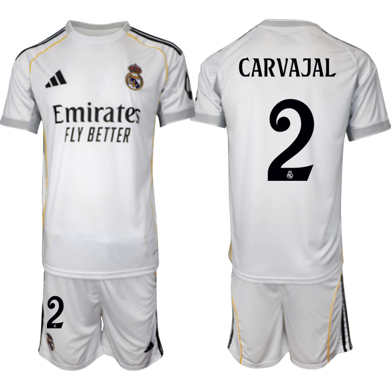 Men 2025-2026 Club Real Madrid home White #2 Soccer Jersey